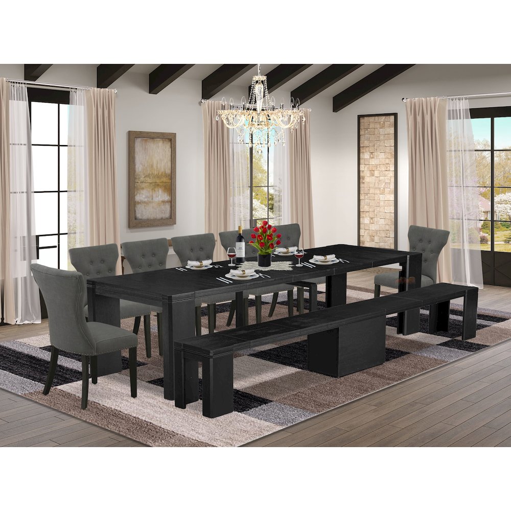9-piece Dining Room Table Set a Rectangular Dining Table. Picture 2