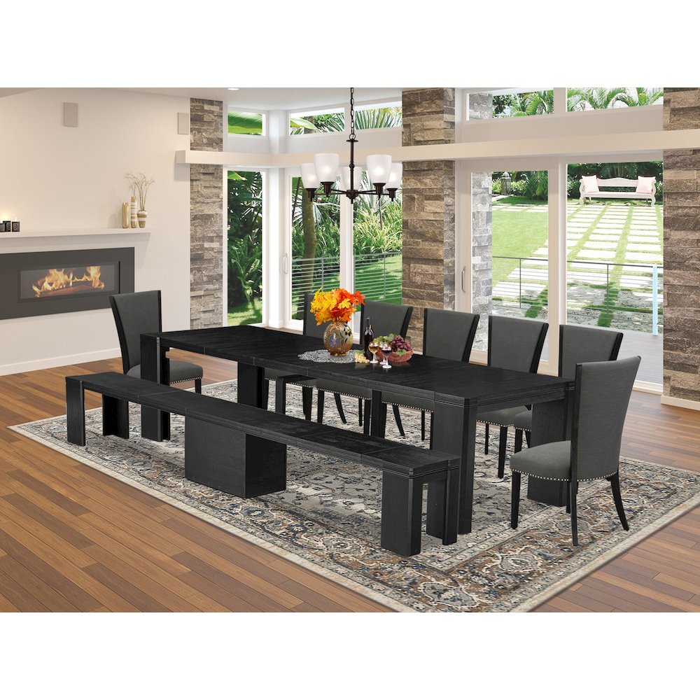 9-piece Dining Room Table Set a Rectangular Dining Table. Picture 2