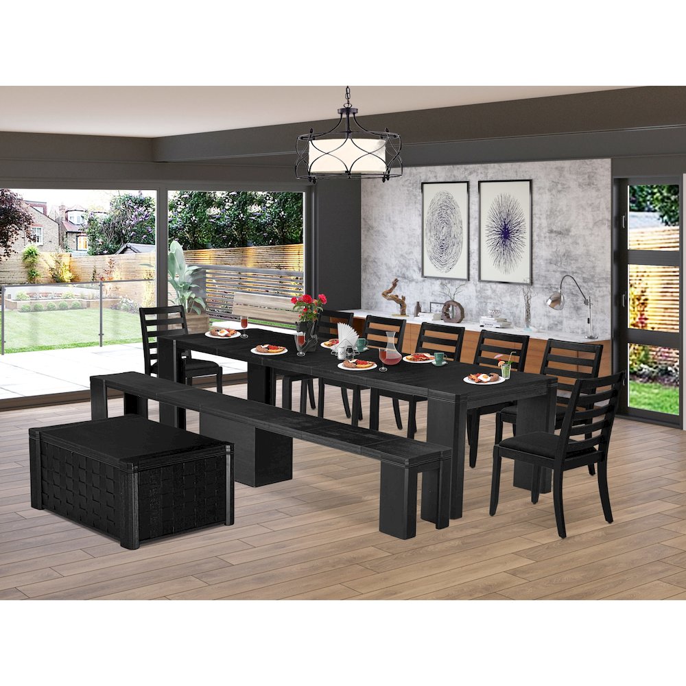 10-piece Modern Dining Room Table Set a Rectangular Dining Table. Picture 2