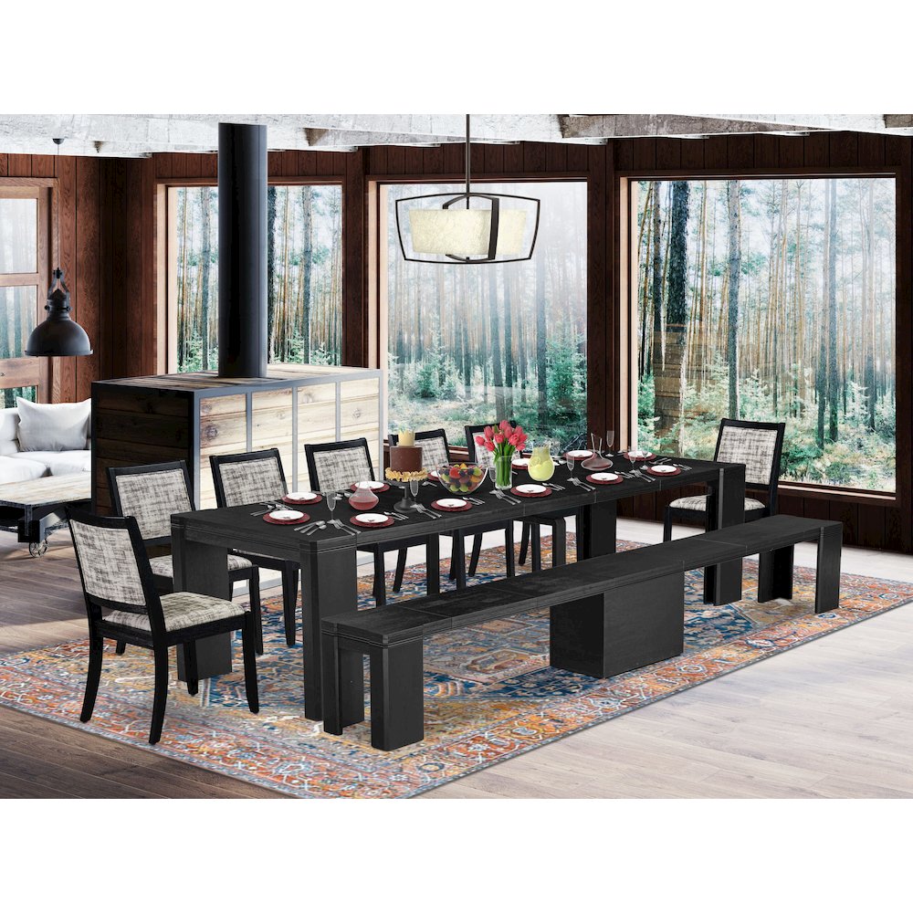 9-piece Dining Room Table Set a Rectangular Dining Table. Picture 2
