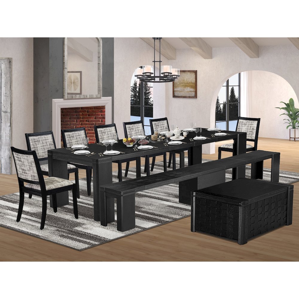 10-piece Dining Room Table Set a Rectangular Kitchen Table with a coffee Table. Picture 2