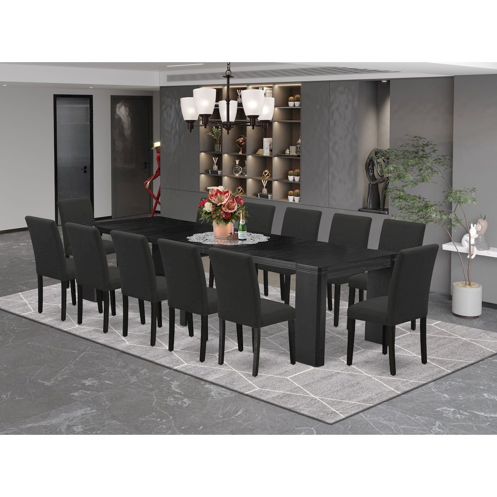 13-piece Modern Dining Room Table Set a Rectangular Kitchen Table. Picture 2
