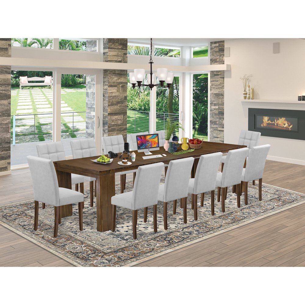 13 Pieces Extendable Dining Set Includes a Rectangle Kitchen Table. Picture 2