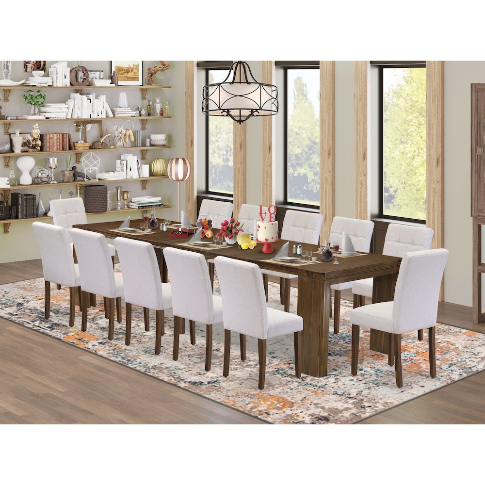 13 Pieces Extendable Dining Set Includes a Rectangle Kitchen Table. Picture 2