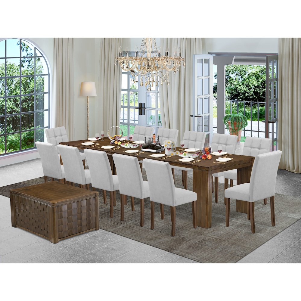 14 Pieces Extendable Dining Set Includes a Rectangle Kitchen Table. Picture 2