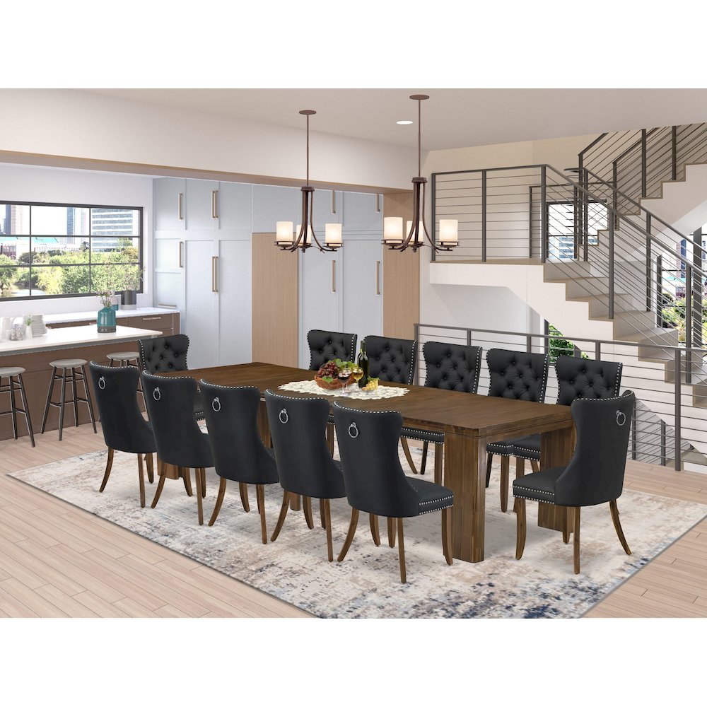 13 Pieces Extendable Dining Set Includes a Rectangle Kitchen Table. Picture 2
