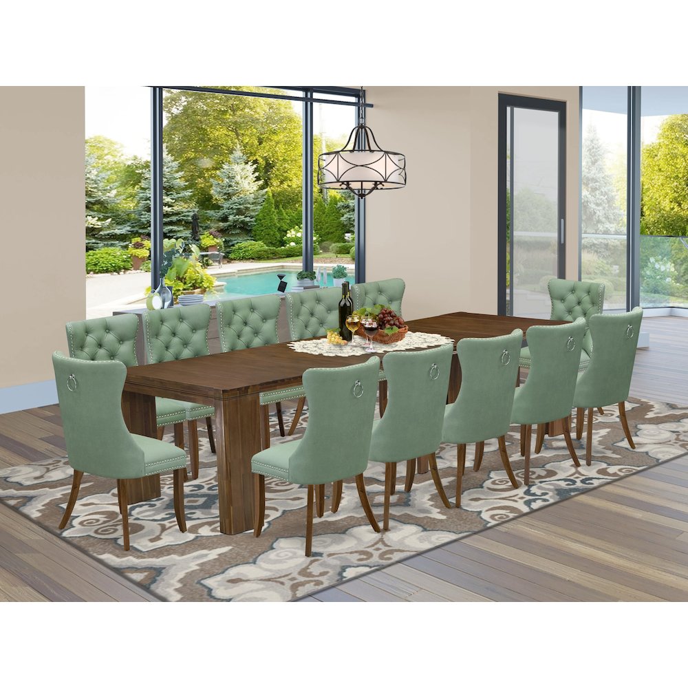 13 Pieces Extendable Dining Set Includes a Rectangle Kitchen Table. Picture 2