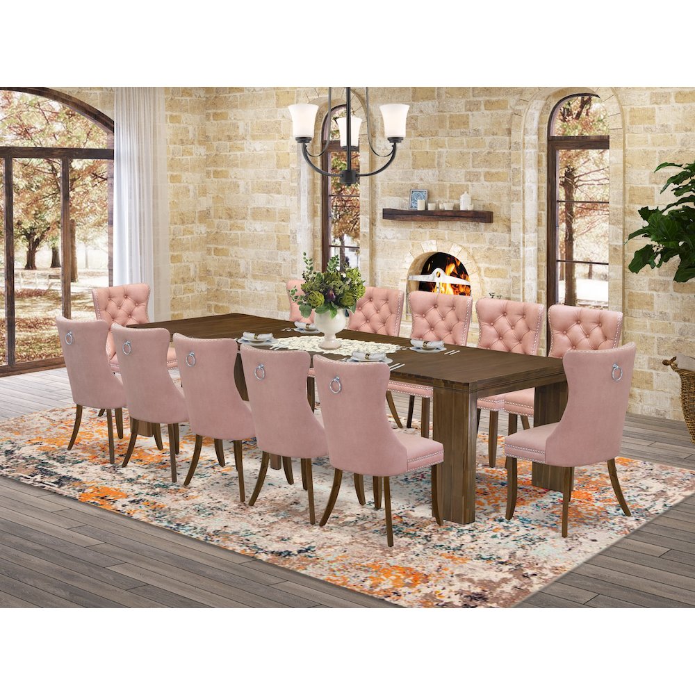 13 Pieces Extendable Dining Set Includes a Rectangle Kitchen Table. Picture 2