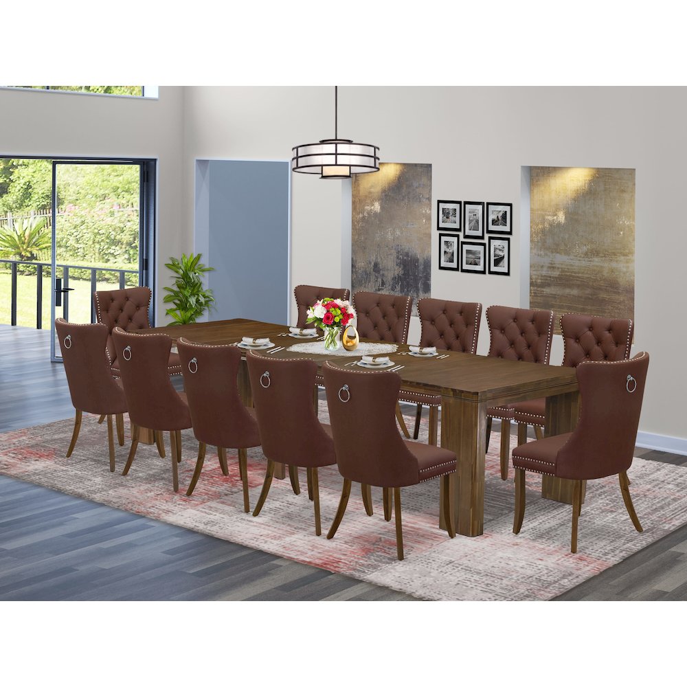 13 Pieces Extendable Dining Set Includes a Rectangle Kitchen Table. Picture 2