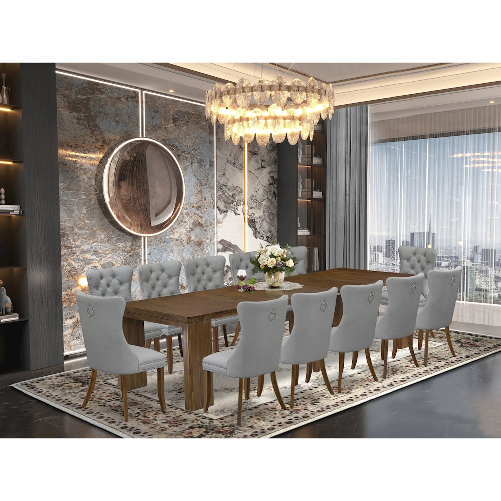 13 Pieces Extendable Dining Set Includes a Rectangle Kitchen Table. Picture 2