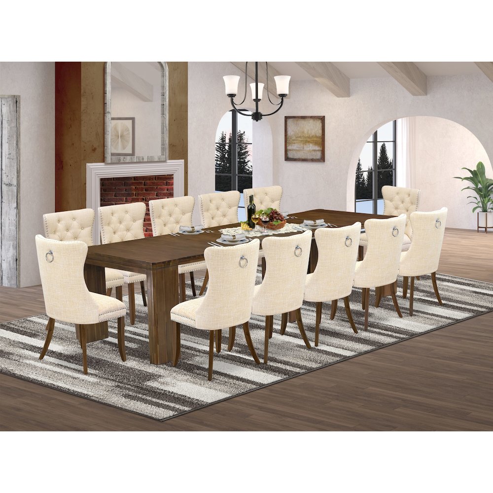 13 Pieces Extendable Dining Set Includes a Rectangle Kitchen Table. Picture 2
