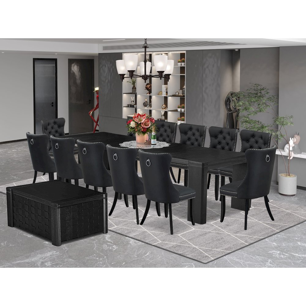 14-piece Kitchen Table Set a Rectangular Dining Table with a coffee Table. Picture 2