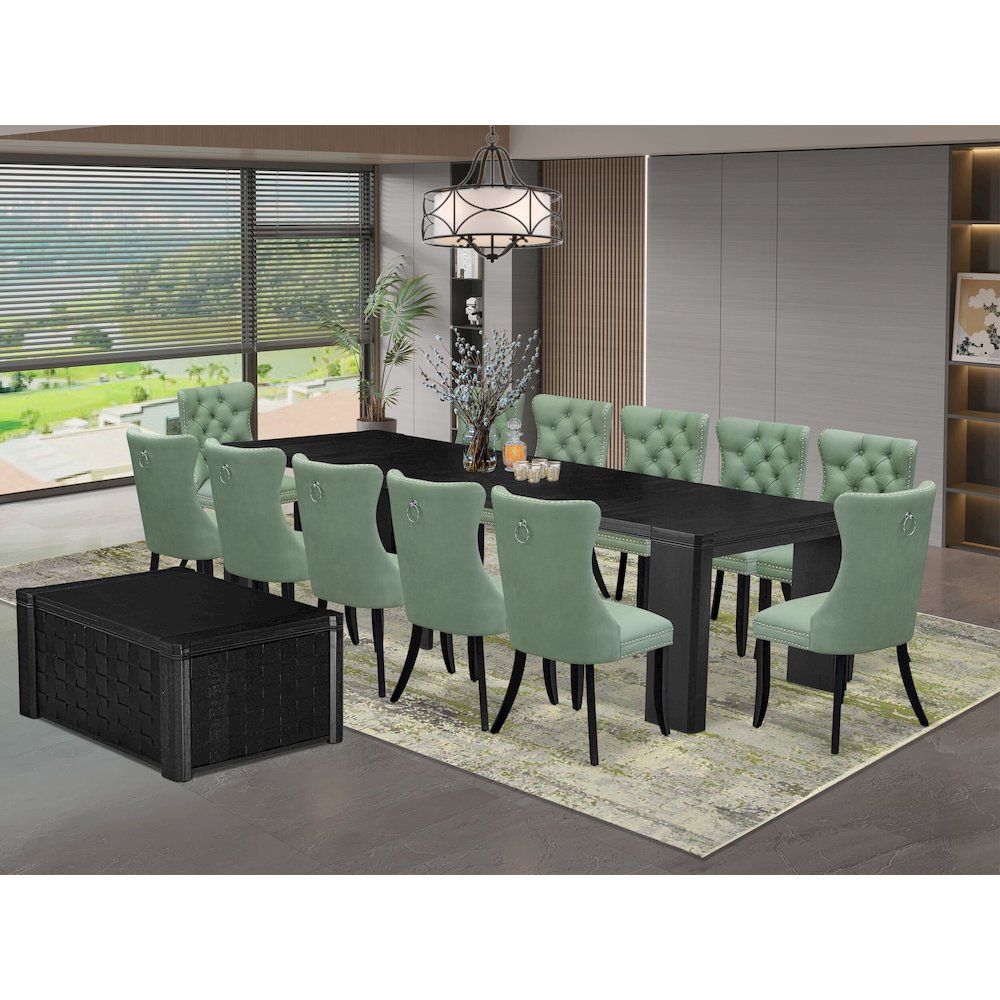14-piece Dining Room Table Set a Rectangular Kitchen Table with a coffee Table. Picture 2