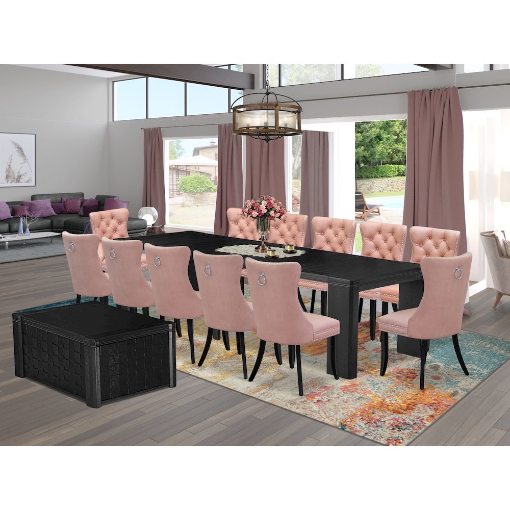 14-piece Dining Room Table Set a Rectangular Dining Table with a coffee Table. Picture 2