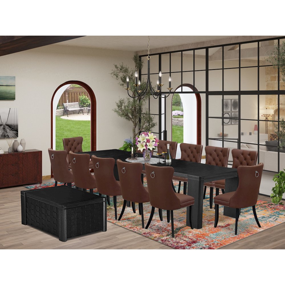 14-piece Dining Room Table Set a Rectangular Kitchen Table with a coffee Table. Picture 2