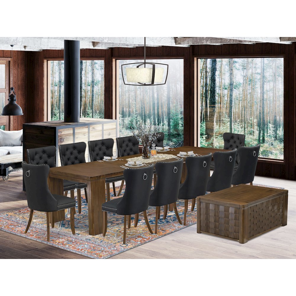 14 Pieces Extendable Dining Set Includes a Rectangle Kitchen Table. Picture 2