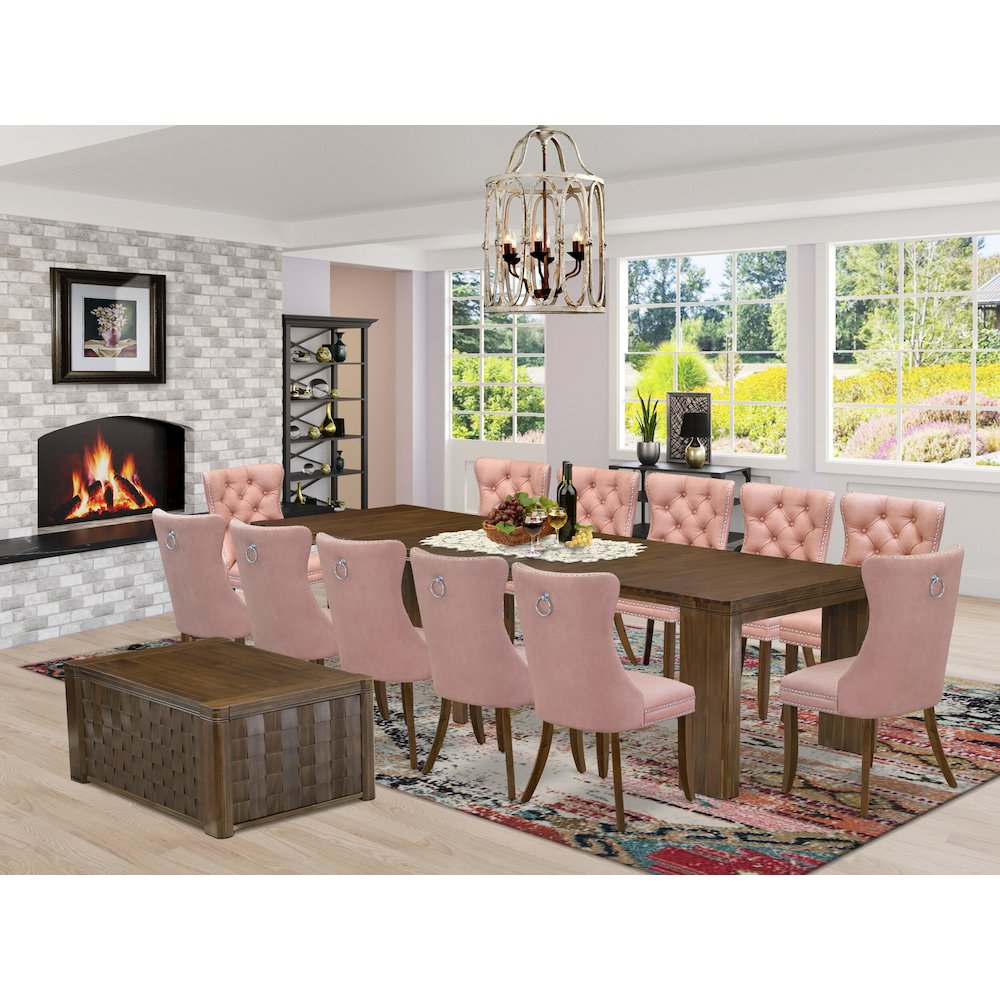 14 Pieces Extendable Dining Set Includes a Rectangle Kitchen Table. Picture 2