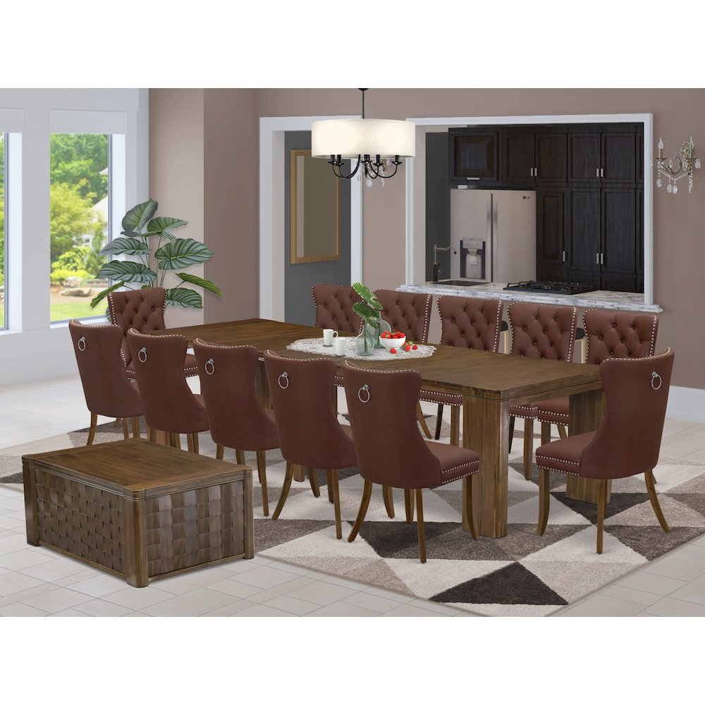 14 Pieces Extendable Dining Set Includes a Rectangle Kitchen Table. Picture 2
