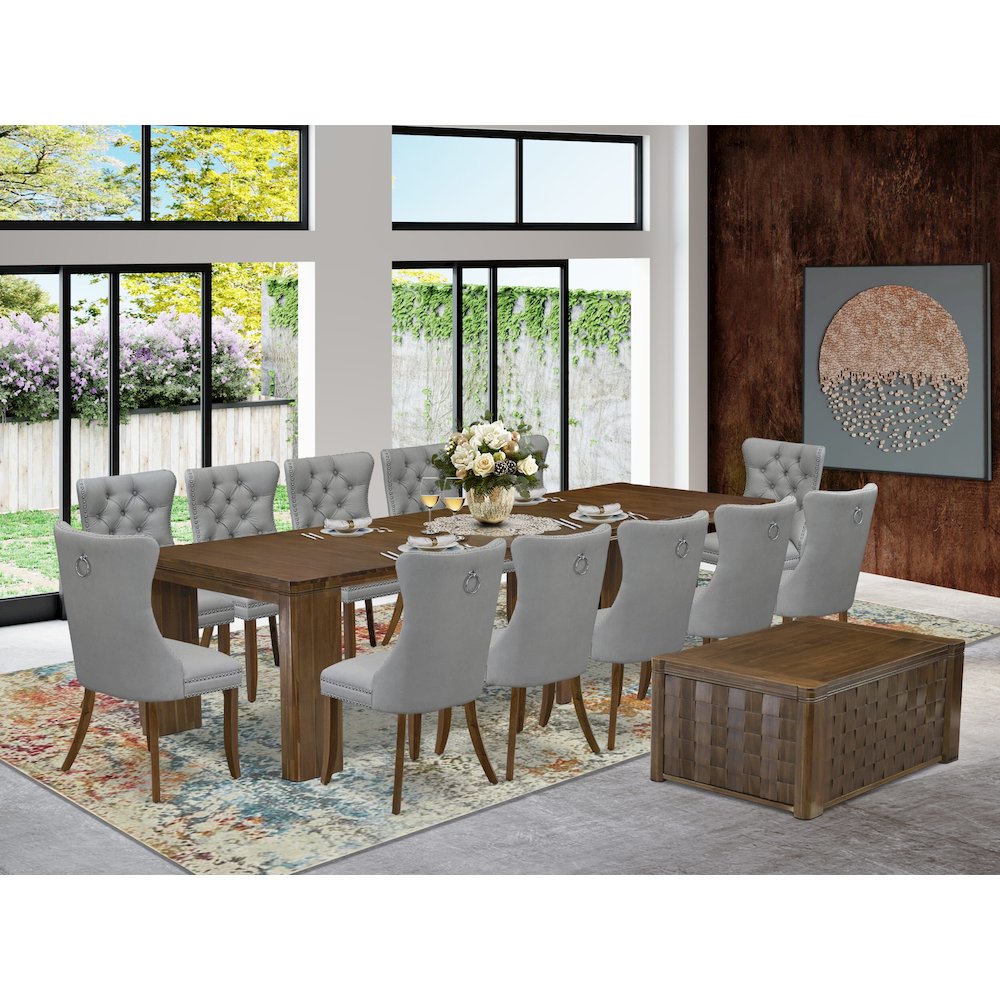 14 Pieces Extendable Dining Set Includes a Rectangle Kitchen Table. Picture 2