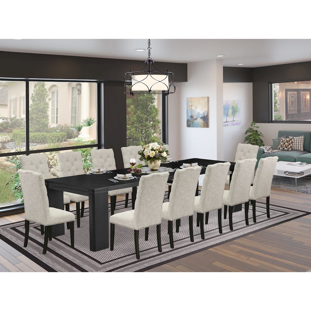 13-piece Modern Dining Room Table Set a Rectangular Kitchen Table. Picture 2