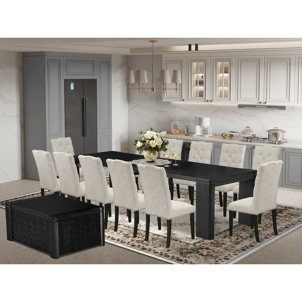 14-piece Dining Room Table Set a Rectangular Dining Table with a coffee Table. Picture 2