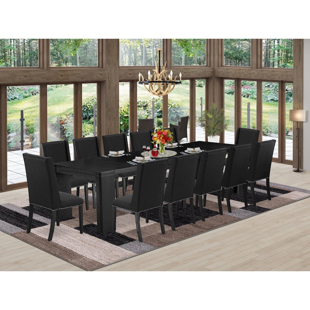 13-piece Modern Dining Room Table Set a Rectangular Kitchen Table. Picture 2