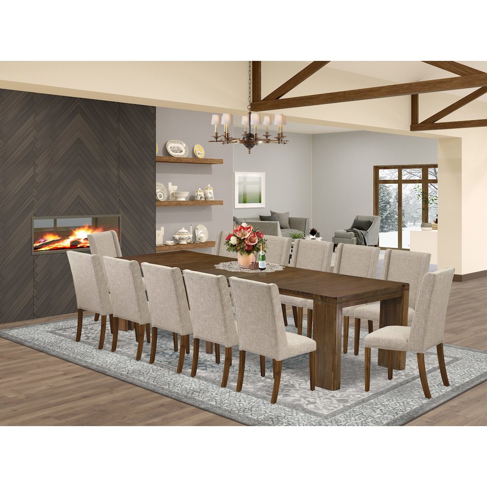 13 Pieces Extendable Dining Set Includes a Rectangle Kitchen Table. Picture 2