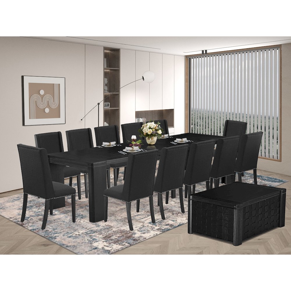 14-piece Dining Room Table Set a Rectangular Kitchen Table with a coffee Table. Picture 2