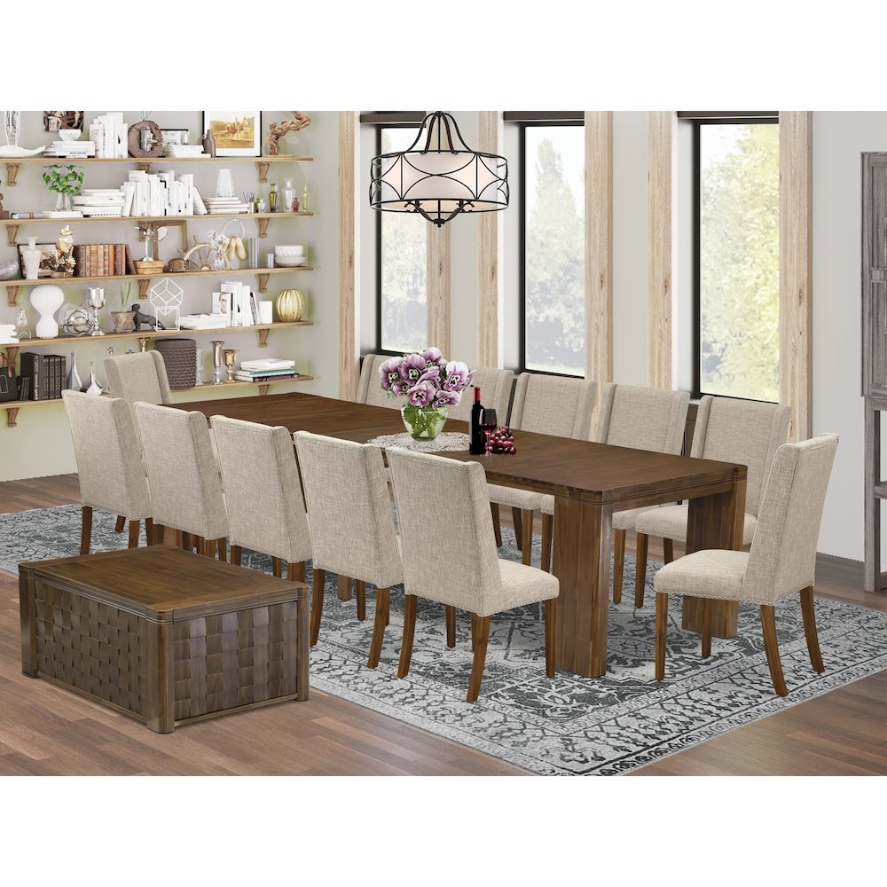 14 Pieces Extendable Dining Set Includes a Rectangle Kitchen Table. Picture 2