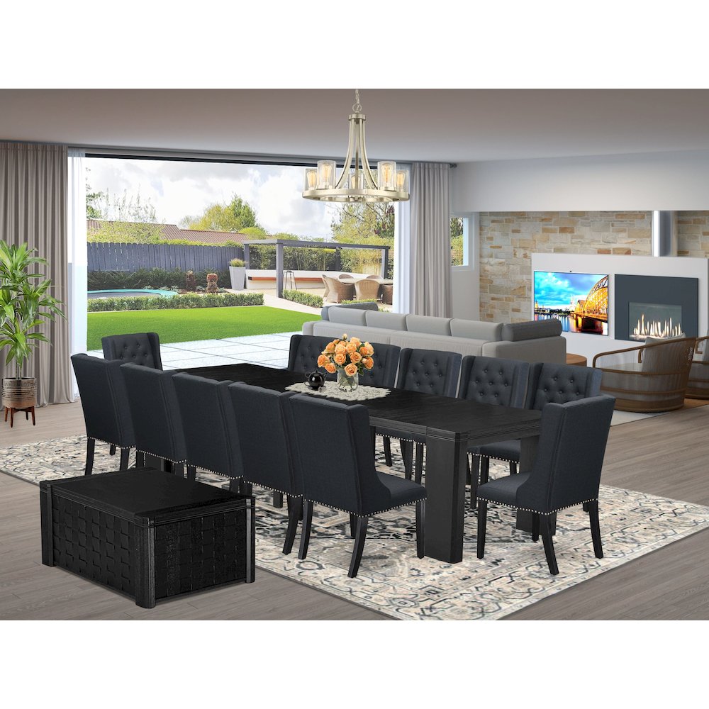 14-piece Dining Room Table Set a Rectangular Dining Table with a coffee Table. Picture 2