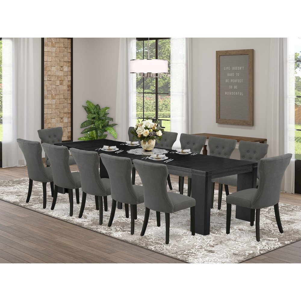 13-piece Modern Dining Room Table Set a Rectangular Kitchen Table. Picture 2