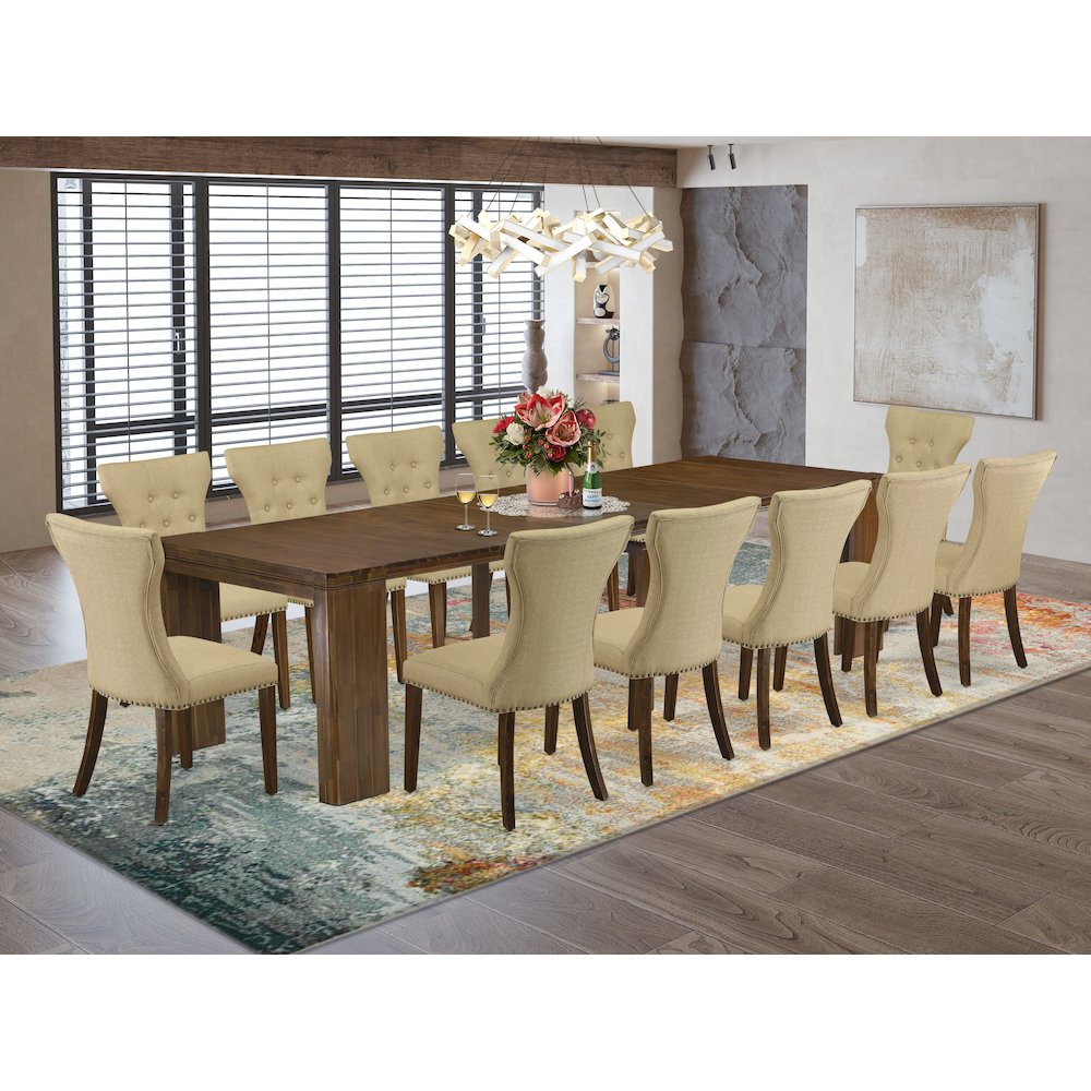 13 Pieces Extendable Dining Set Includes a Rectangle Kitchen Table. Picture 2