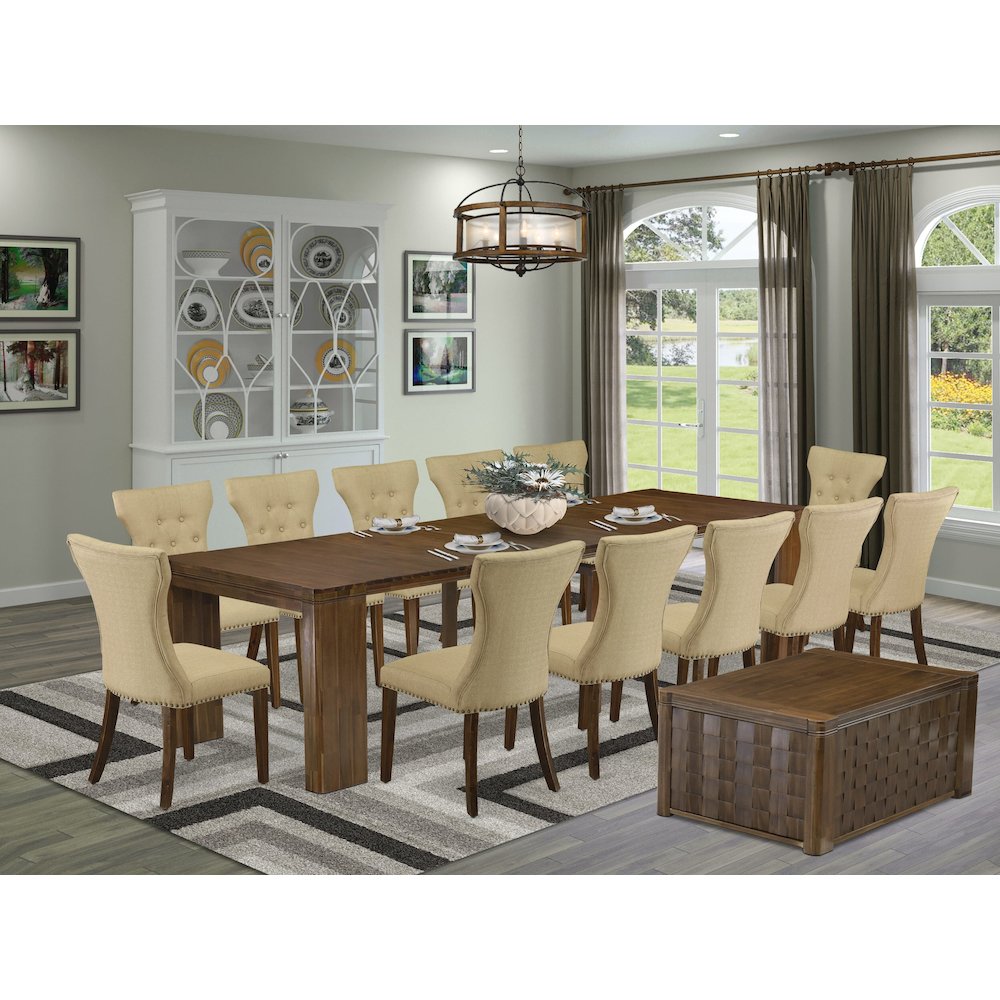 14 Pieces Extendable Dining Set Includes a Rectangle Kitchen Table. Picture 2
