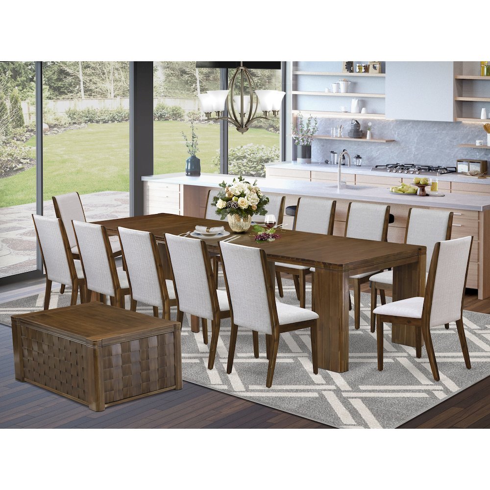 14 Pieces Extendable Dining Set Includes a Rectangle Kitchen Table. Picture 2