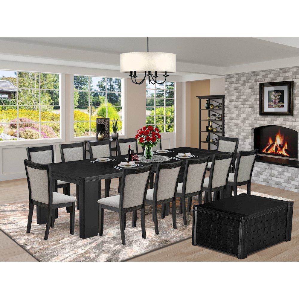 14-piece Dining Room Table Set a Rectangular Kitchen Table with a coffee Table. Picture 2