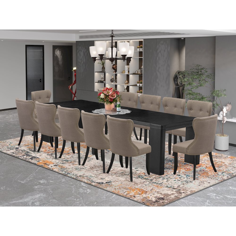 13-piece Modern Dining Room Table Set a Rectangular Kitchen Table. Picture 2