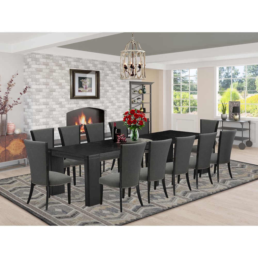 13-piece Modern Dining Room Table Set a Rectangular Kitchen Table. Picture 2