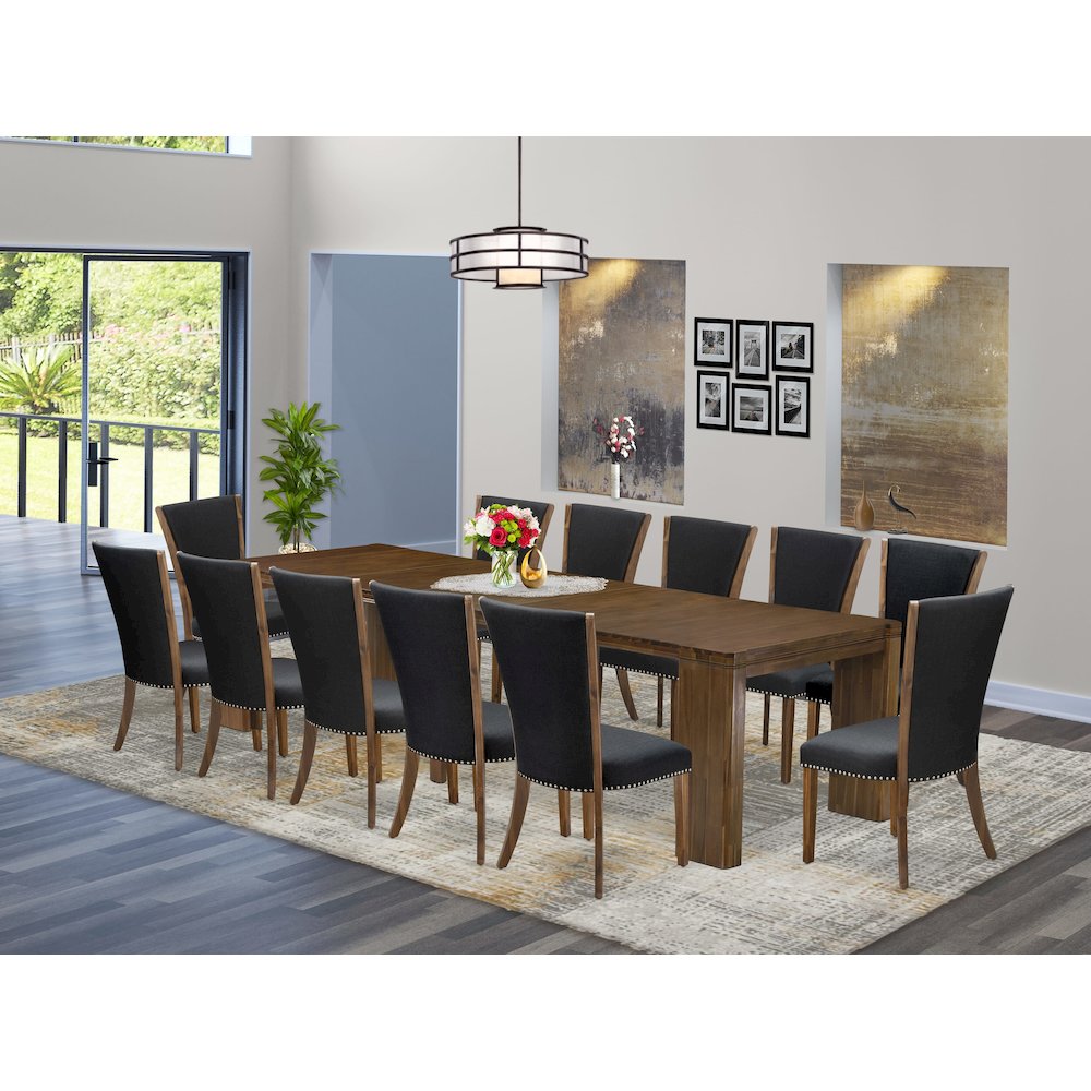 13 Pieces Extendable Dining Set Includes a Rectangle Kitchen Table. Picture 2