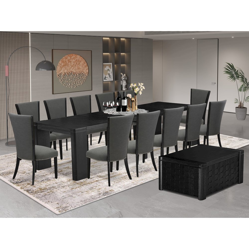 14-piece Dining Room Table Set a Rectangular Dining Table with a coffee Table. Picture 2