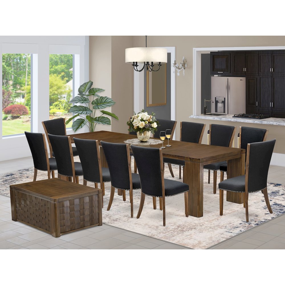 14 Pieces Extendable Dining Set Includes a Rectangle Kitchen Table. Picture 2