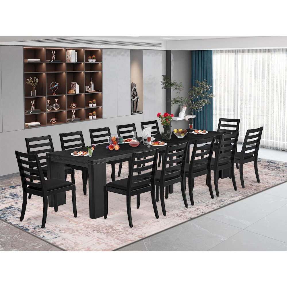13-piece Modern Dining Room Table Set a Rectangular Dining Table. Picture 2