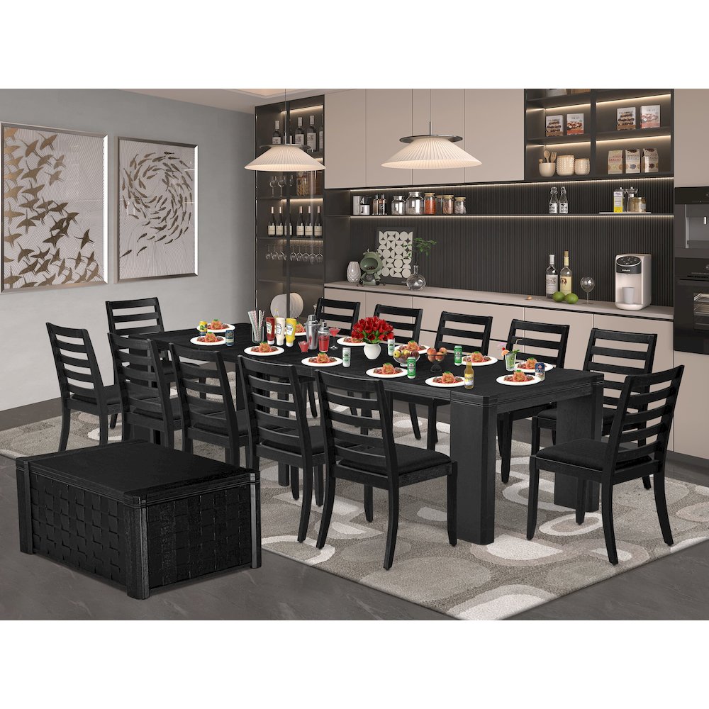 14-piece Modern Dining Room Table Set a Rectangular Dining Table. Picture 2