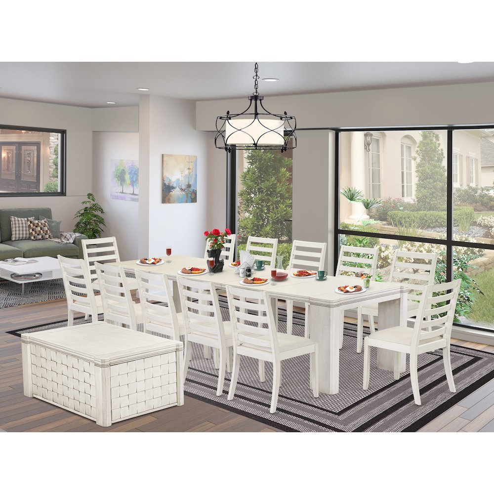 14 Pieces Extendable Dining Set Includes 1 Rectangle Kitchen Table. Picture 2