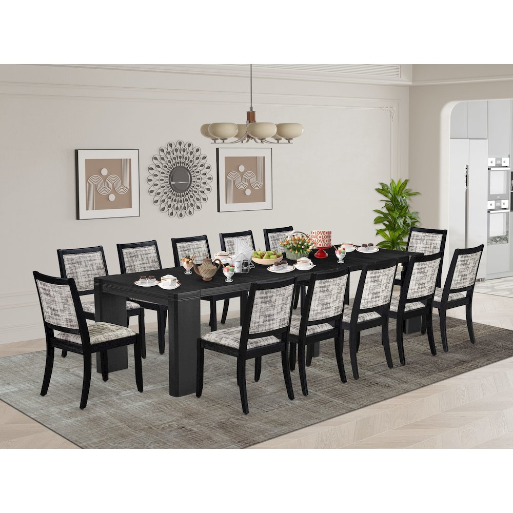 13-piece Dining Room Table Set a Rectangular Kitchen Table. Picture 2
