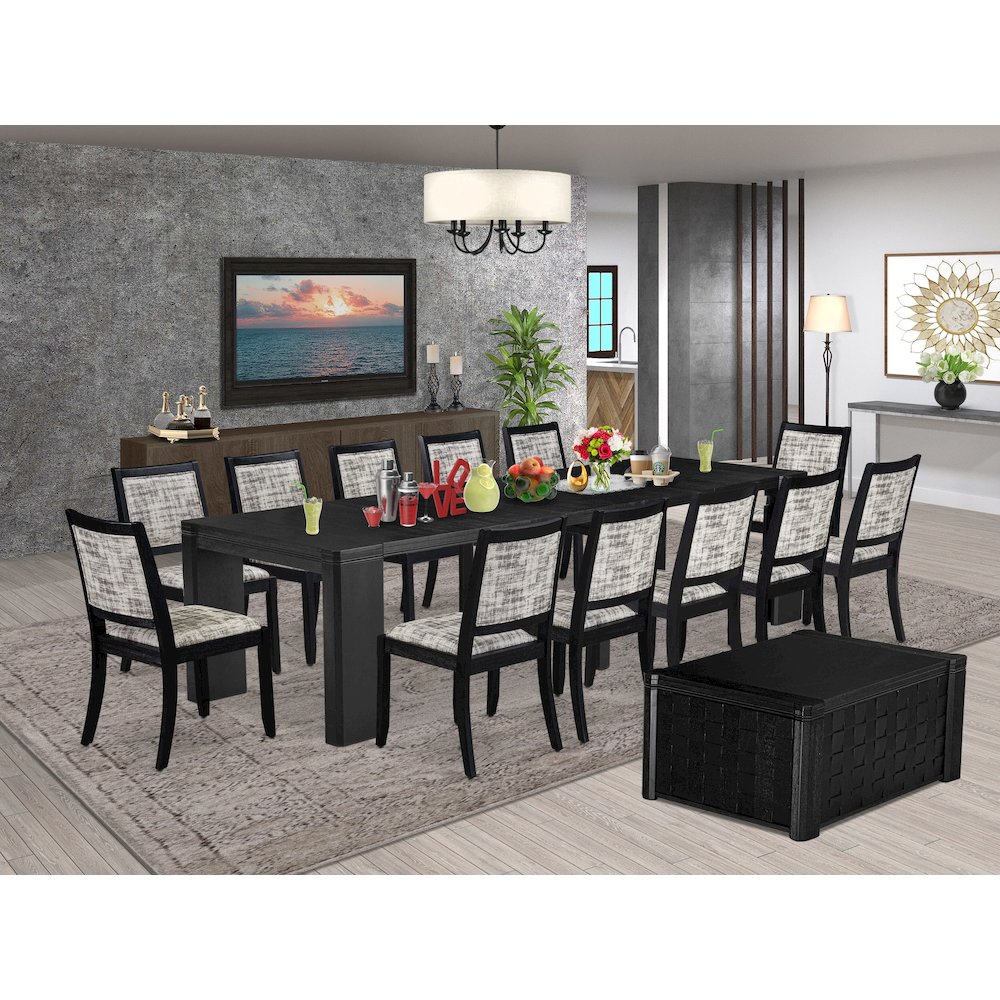 14-piece Dining Room Table Set a Rectangular Kitchen Table with a coffee Table. Picture 2