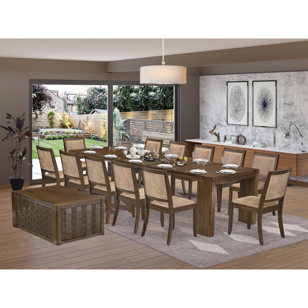 14 Pieces Extendable Dining Set Includes 1 Rectangle Kitchen Table. Picture 2