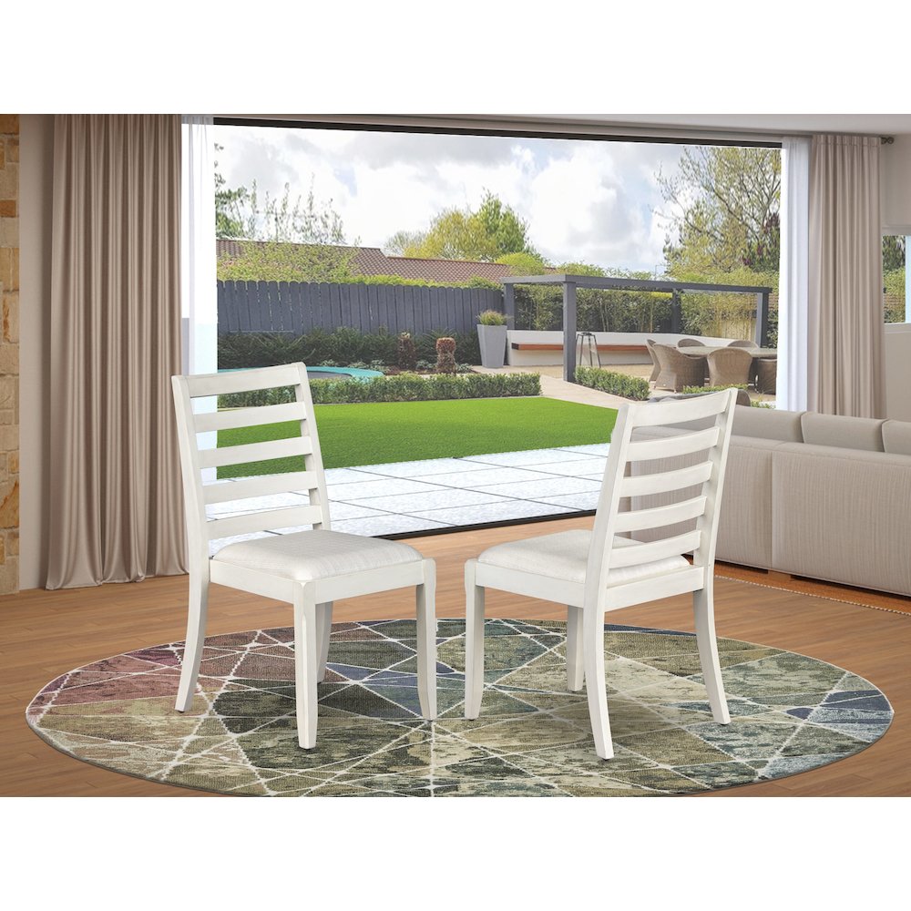 Dining Room Chair with Cream Linen Fabric. Picture 2