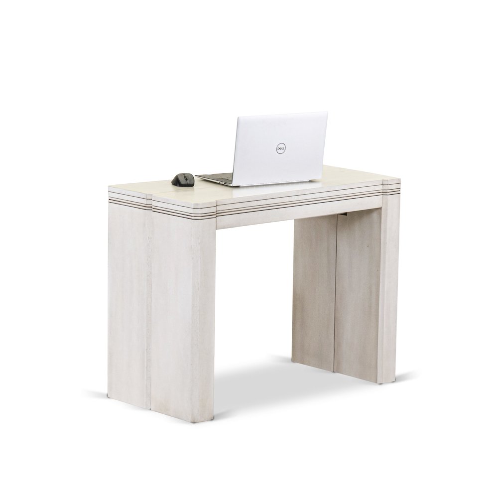 10 Pieces Extendable Dining Set, Antique White. Picture 6