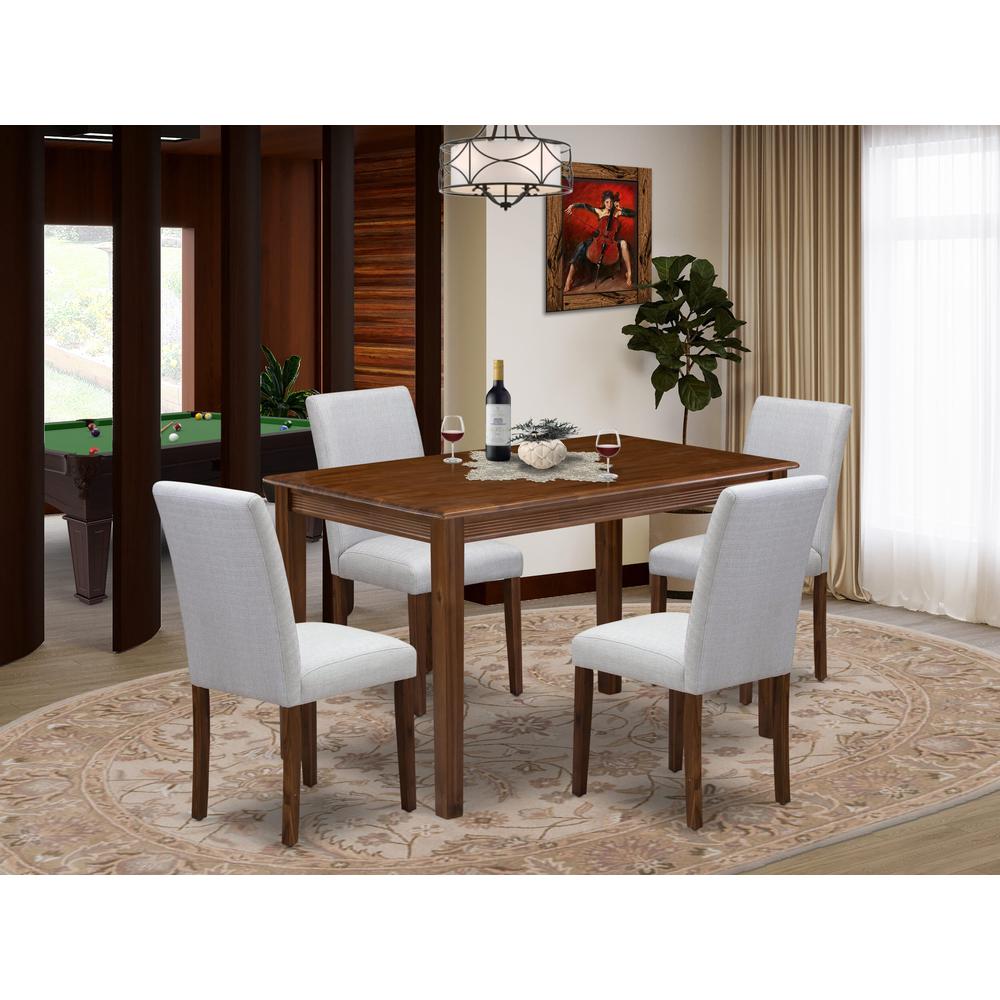 5 Piece Modern Dining Table Set Includes a Rectangle Dining Room Table. Picture 15