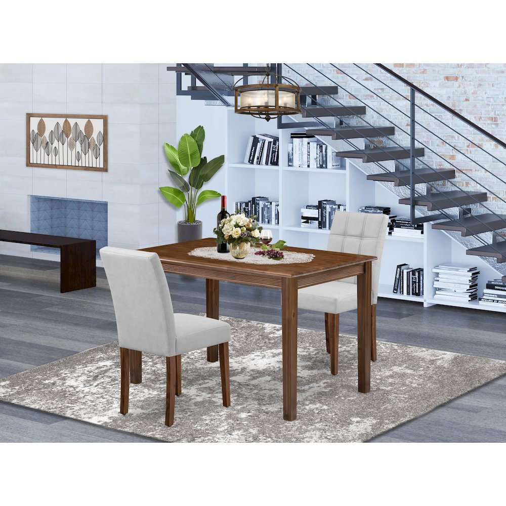 3 Piece Kitchen Table Set contain A Wooden Dining Table. Picture 2
